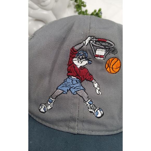 Vtg Space Jam Love your melon snapback hat 1991 Adults Looney Tunes gray o/s USA - Picture 3 of 9